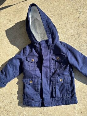 Cat & Jack Navy Jacket with White Sherpa Lining